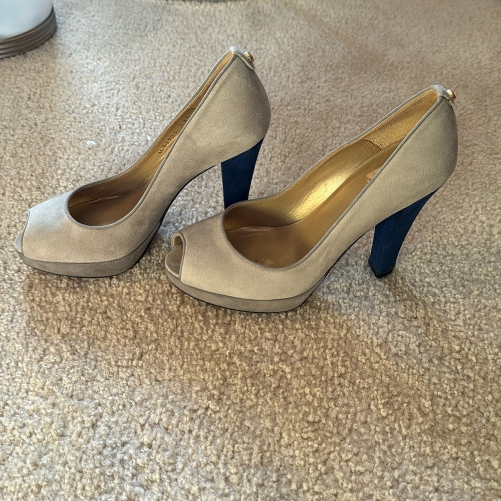 Authentic Stuart Whitman Women’s Heels | Blue and Gray | Size 8 (38.5)